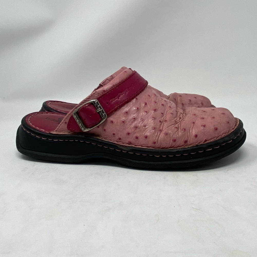 Double H Pink Leather Slide On Clogs - Picture 4 of 13
